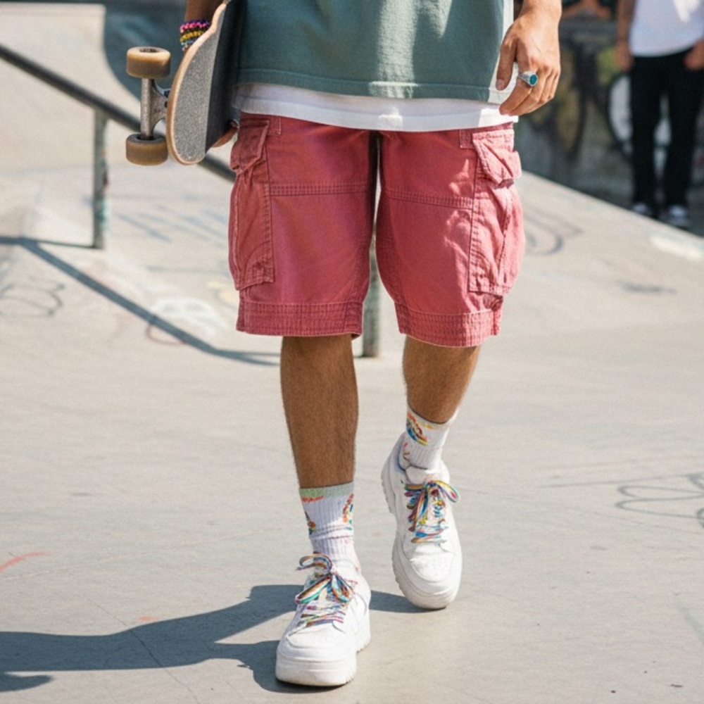 Superdry salmon pink Cargo Shorts
